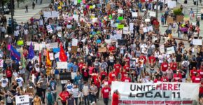 Manifestación convocada por sindicatos. Gary Kavanagh (iStock)
